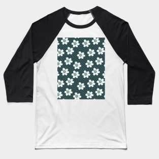 Pattern with daisy flowers and polka dot ornament Baseball T-Shirt